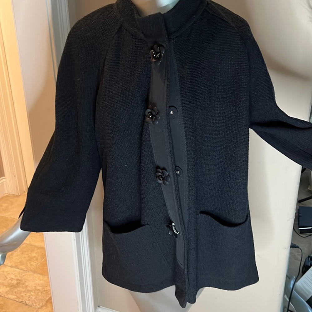 Black button up sweater